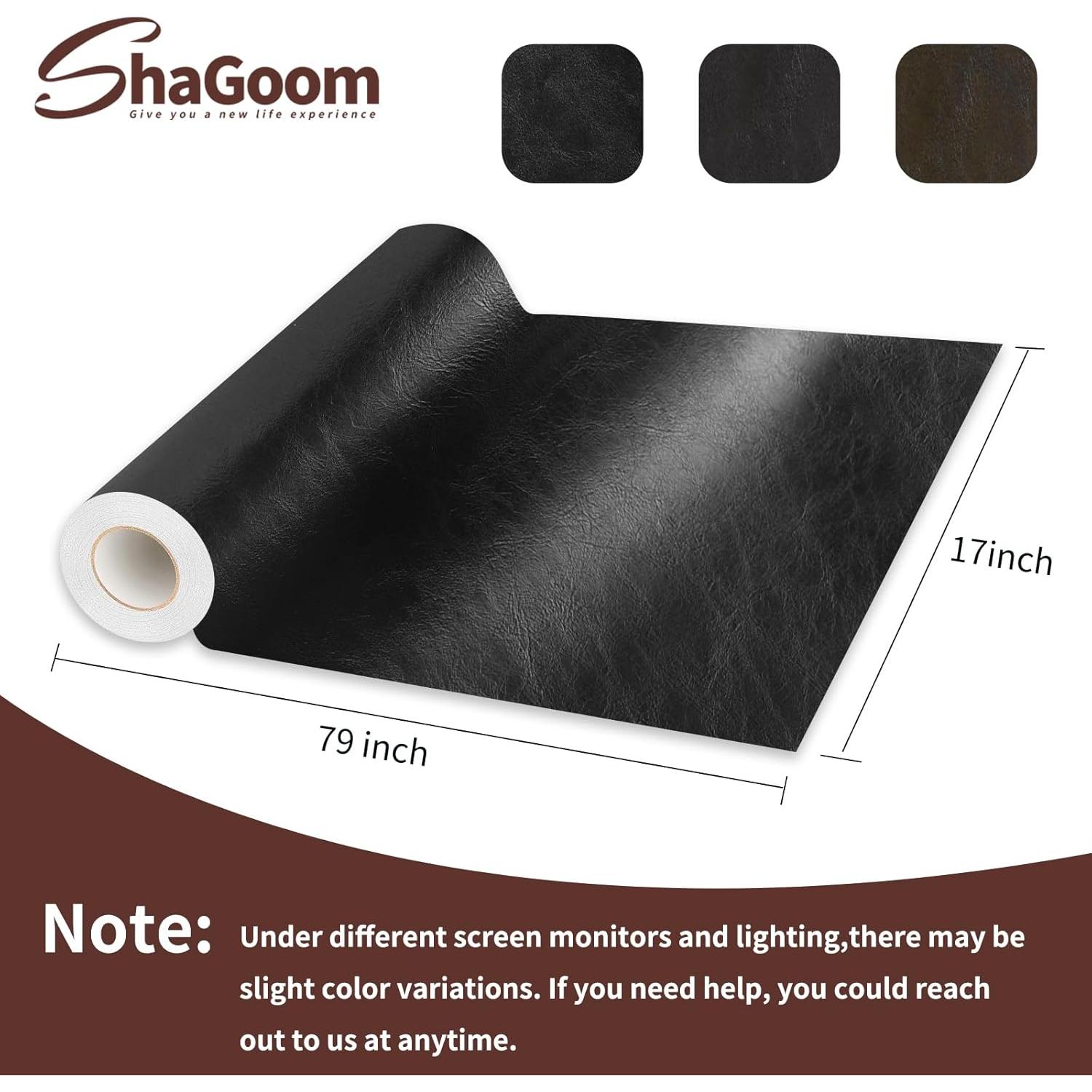 Parche de Reparación de Cuero PU Shagoom 43x200 cm Negro