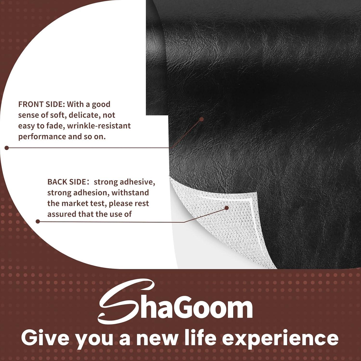 Parche de Reparación de Cuero PU Shagoom 43x200 cm Negro