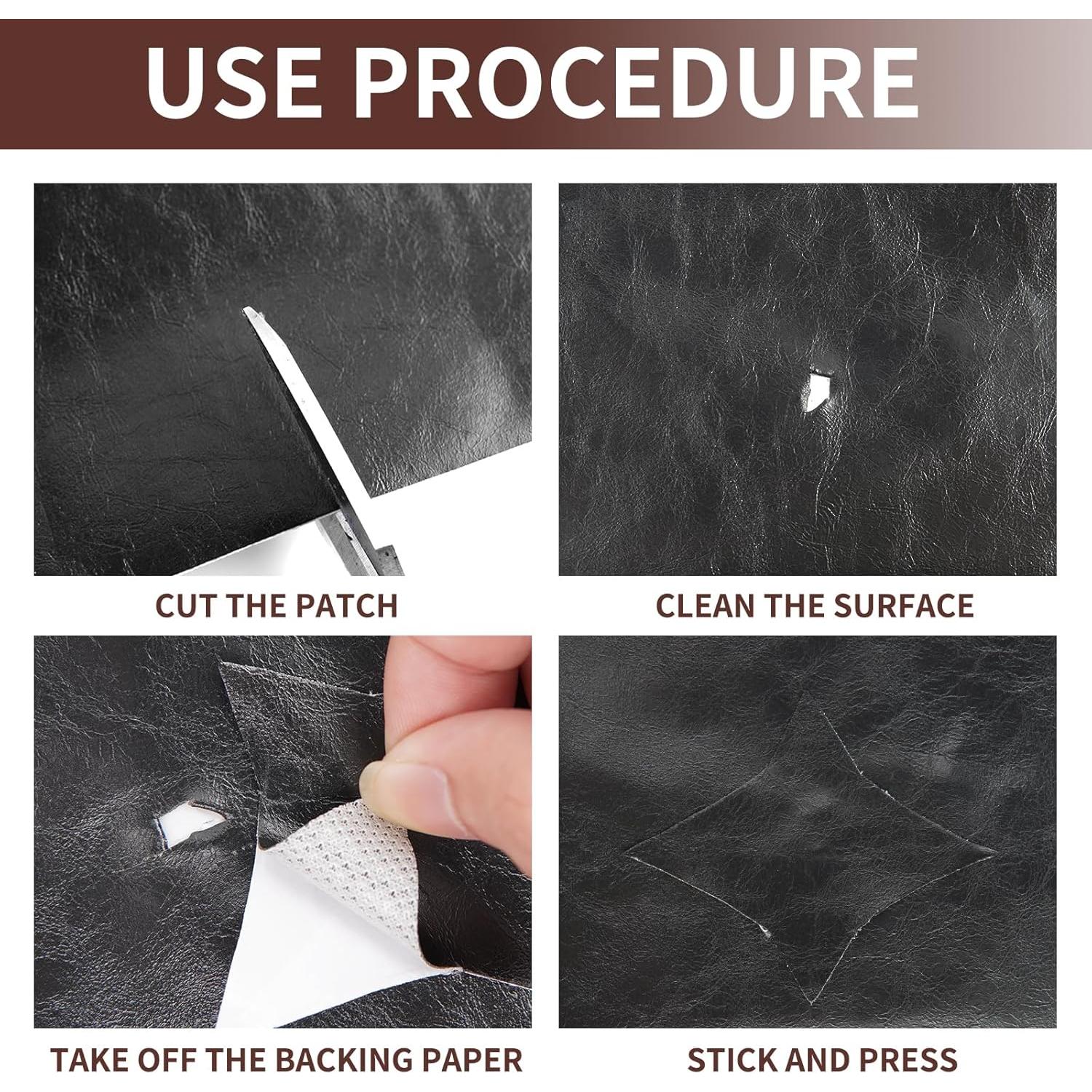 Parche de Reparación de Cuero PU Shagoom 43x200 cm Negro