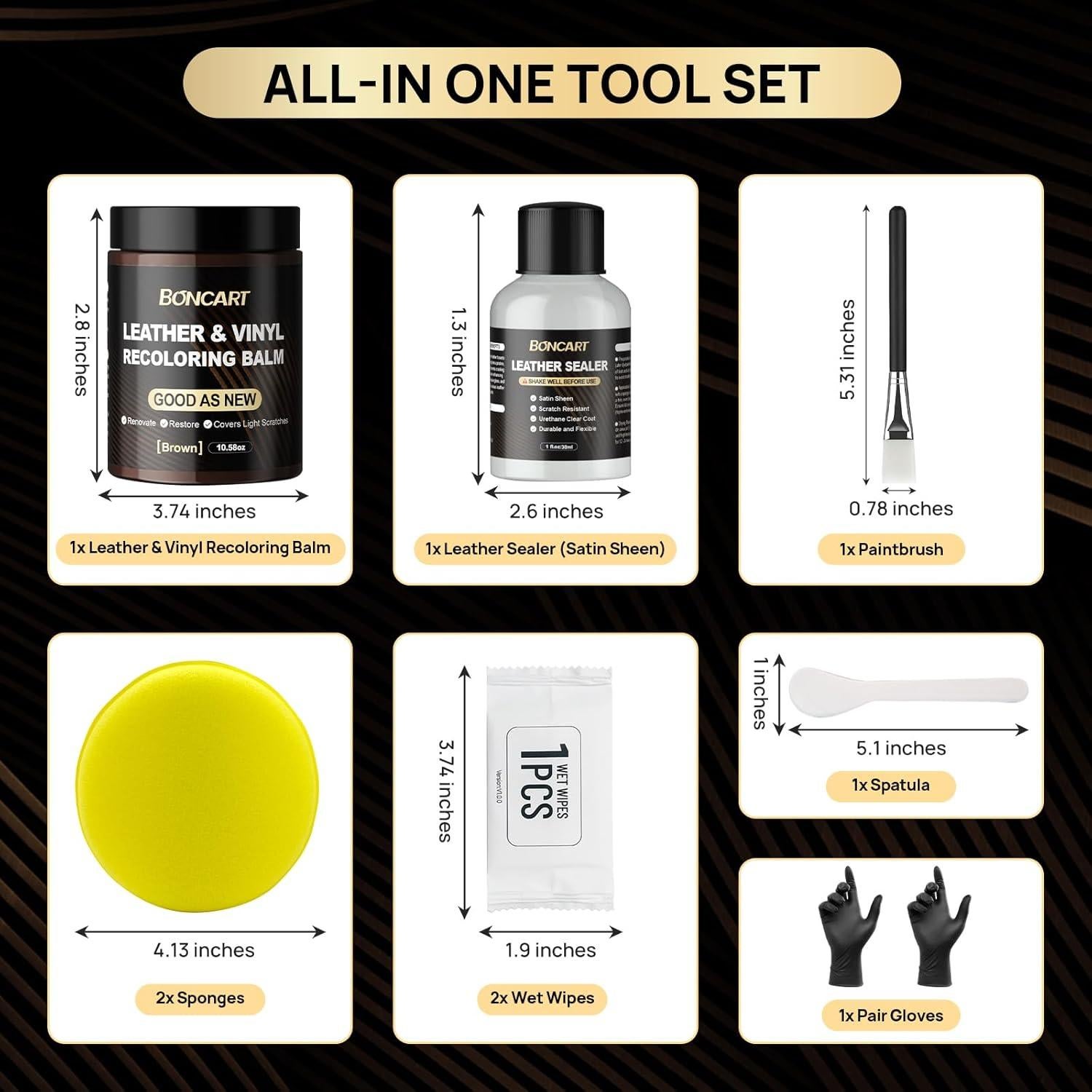 Bálsamo de Recoloración de Cuero Boncart 300g Marrón