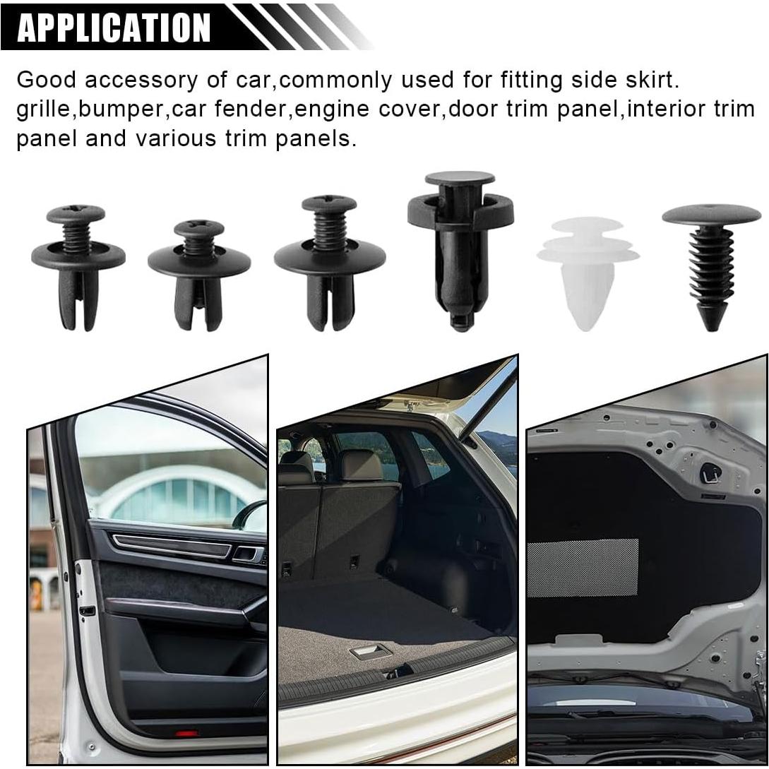 100 Clips de Plástico para Parachoques de Carro LAINLOY