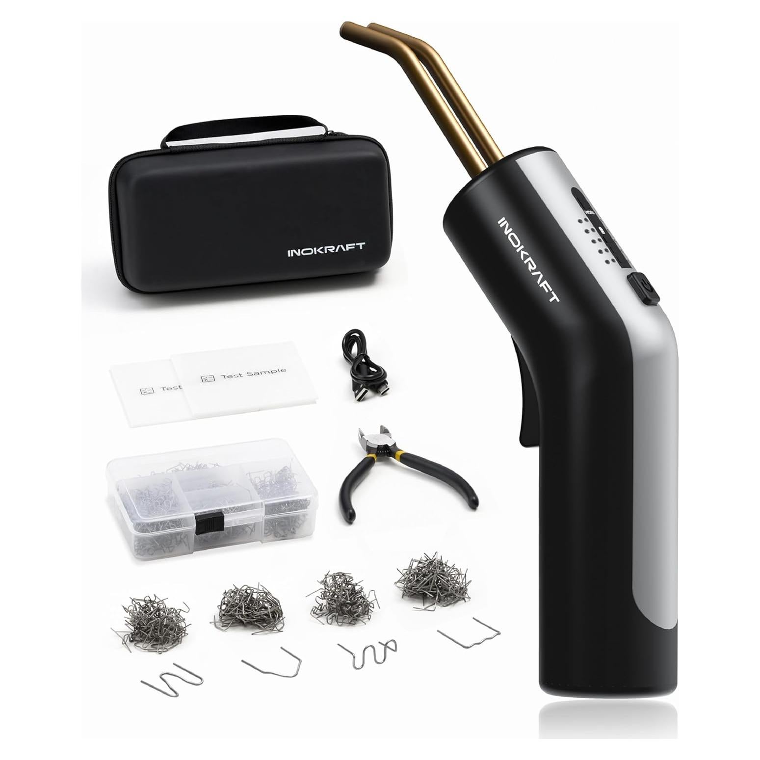 InoKraft Kit Soldador de Plástico Inalámbrico con 500 Grapas
