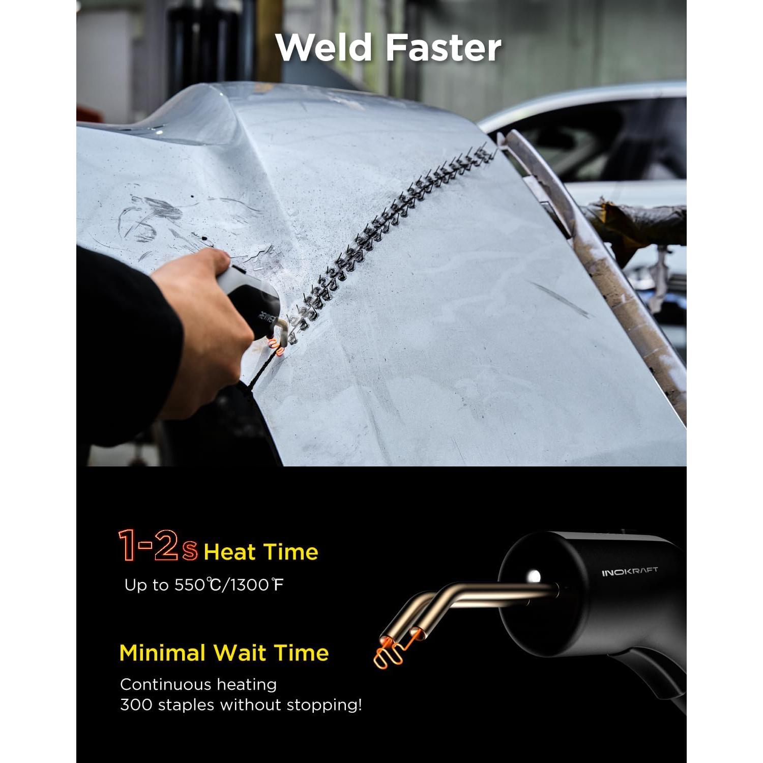 InoKraft Kit Soldador de Plástico Inalámbrico con 500 Grapas