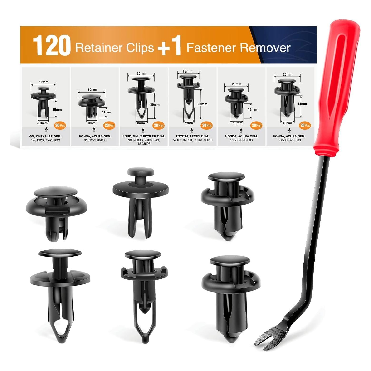Kit de 120 Clips de Remache GOOACC GRC-30 + Removedor