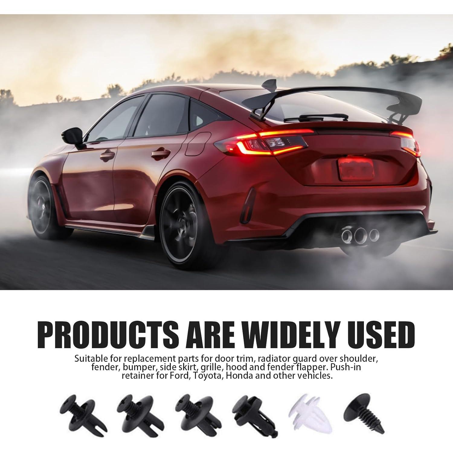 Kit 100 Sujetadores de Parachoques Nylon Bookeel 6.3-10mm