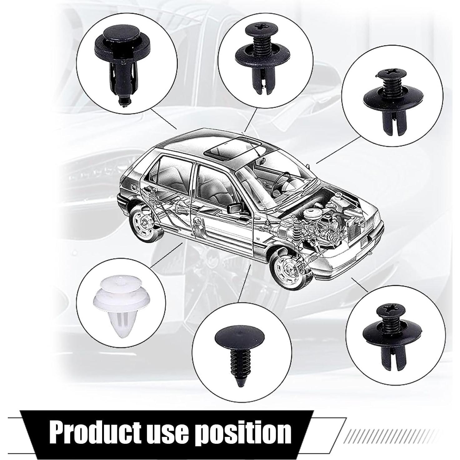 Kit 100 Clips de Retención Automotriz Awlbed con Herramienta