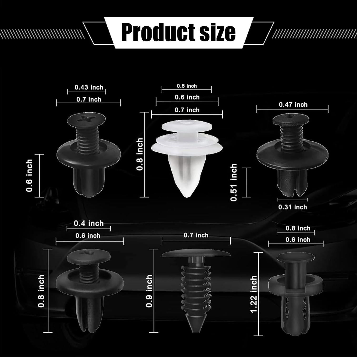 Kit 100 Clips de Retención Automotriz Awlbed con Herramienta
