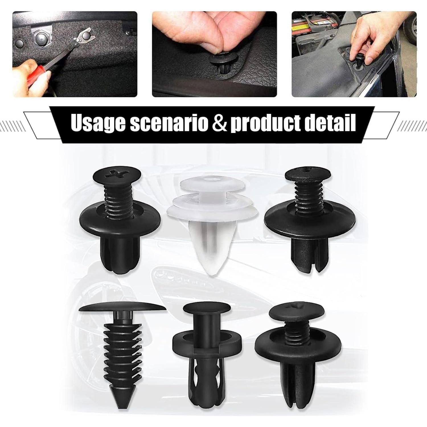 Kit 100 Clips de Retención Automotriz Awlbed con Herramienta