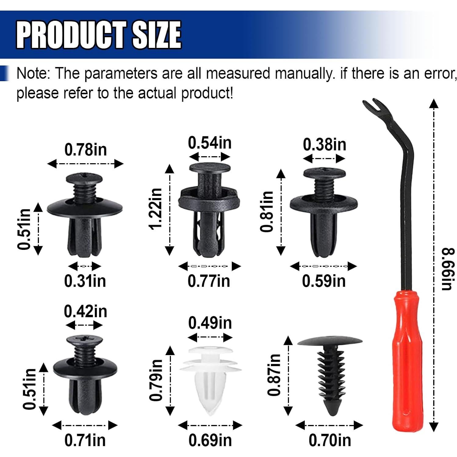 100 Clips de Retención para Parachoques GAOLAOSY con Herramienta