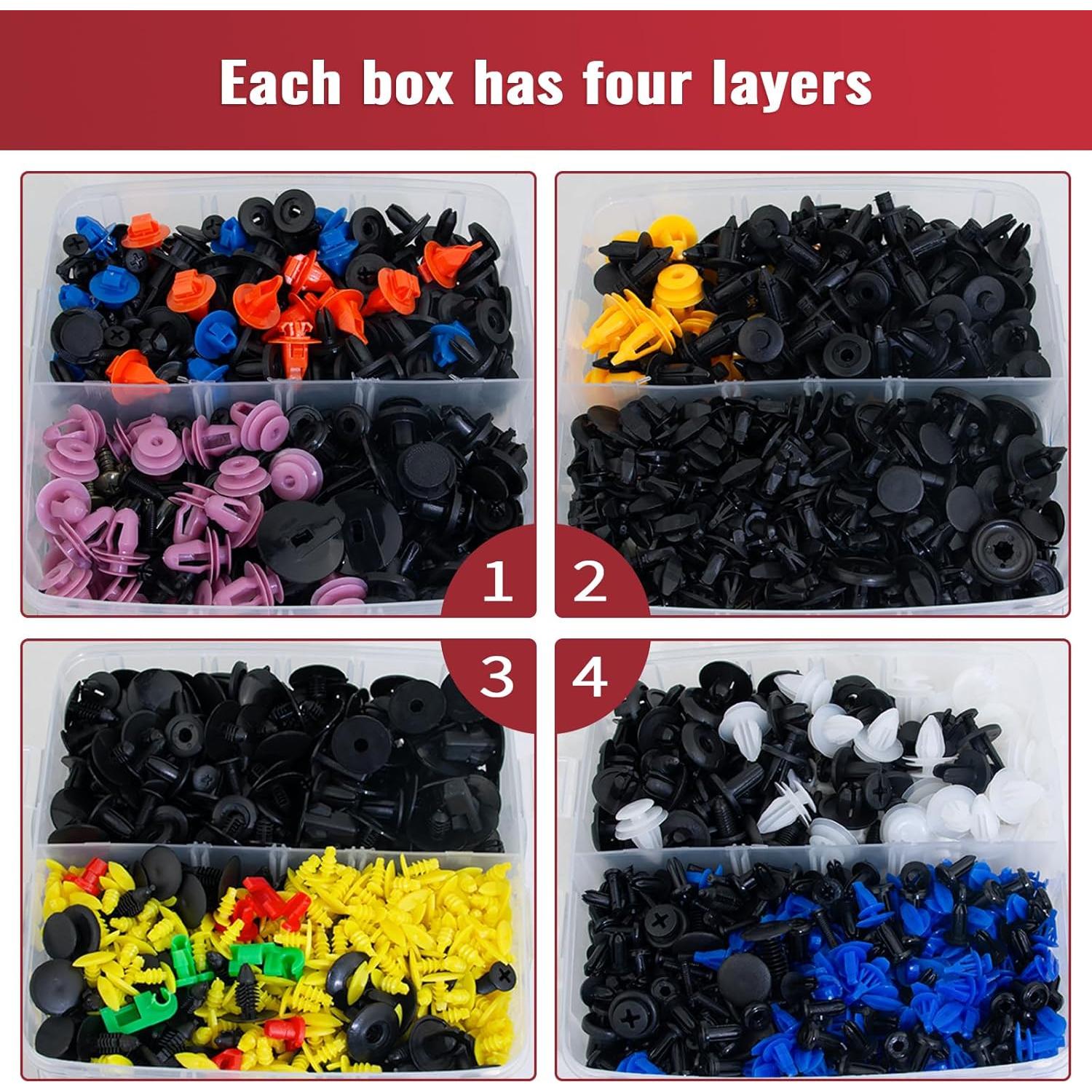 Kit de Clips de Panel de Puerta Griine 1931 Pcs 40 Tamaños