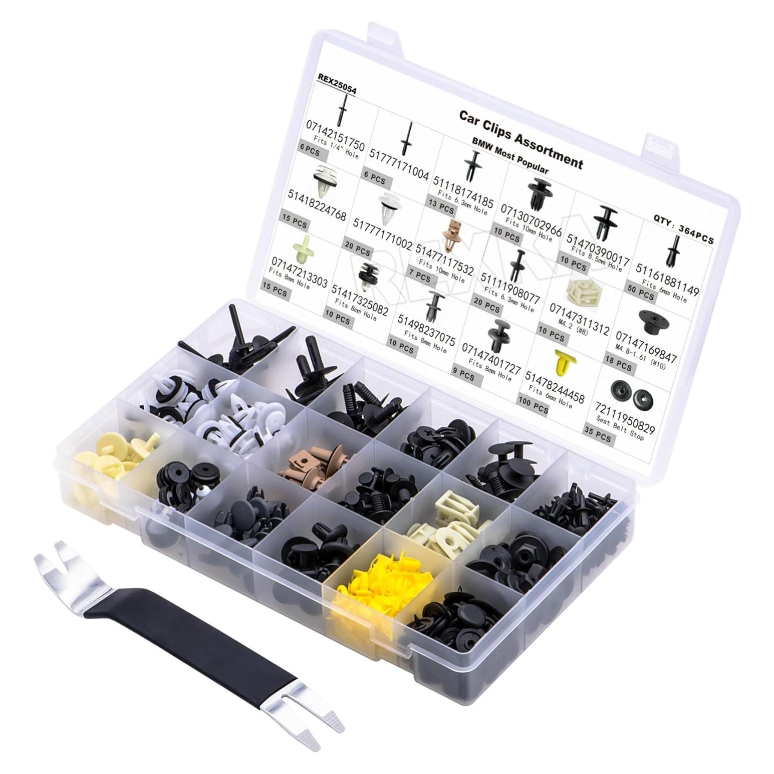 Kit de Sujetadores Rexka 365pcs para BMW y Mini - Clips de Reemplazo
