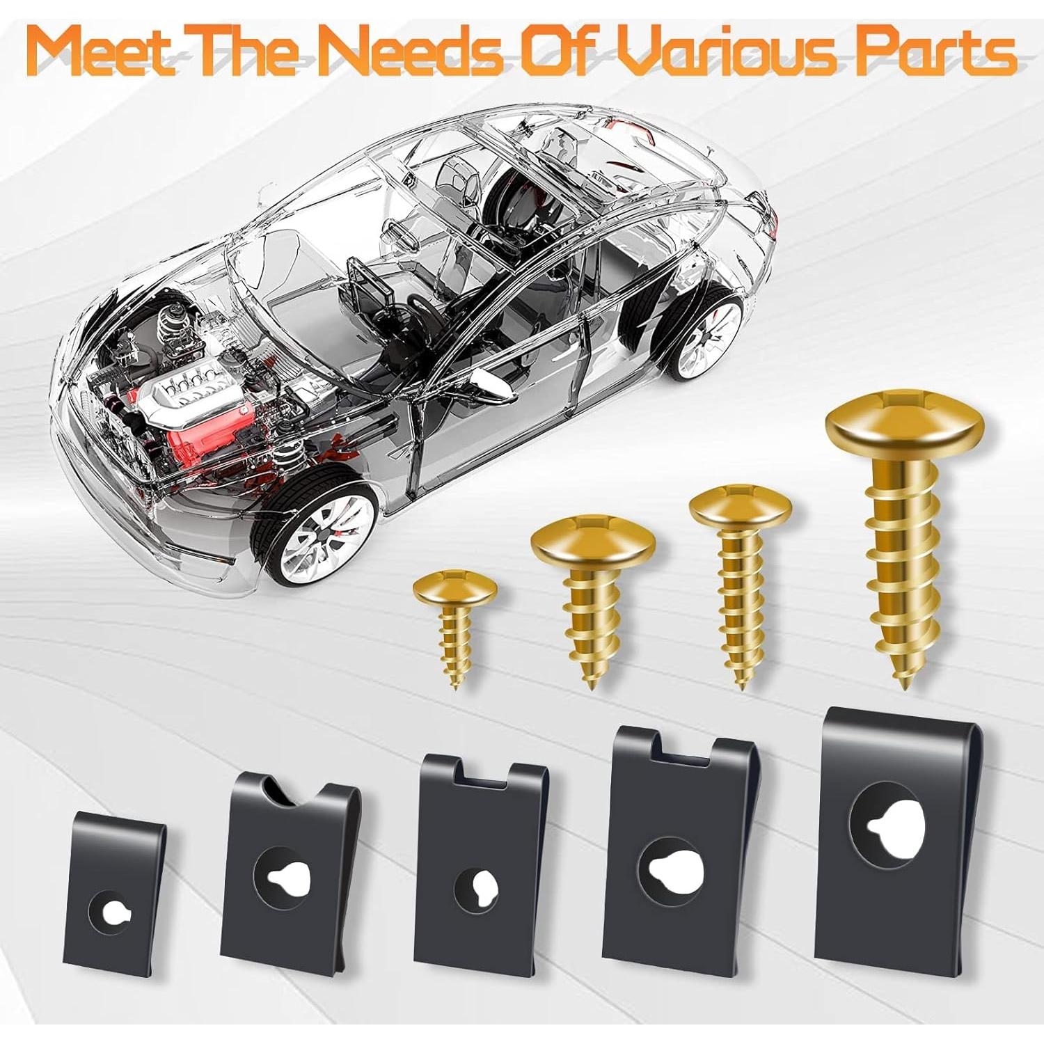 Kit de Clips en U y Tornillos OTUAYAUTO 170 Piezas - 10 Tamaños