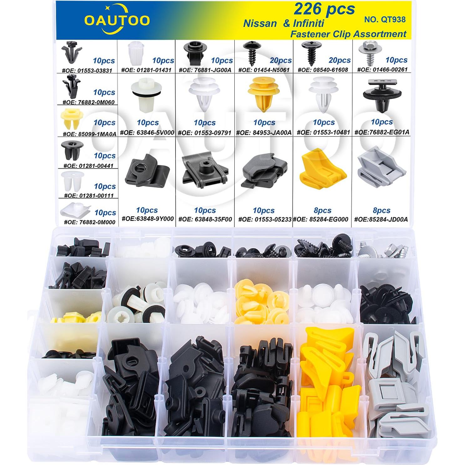 Kit de Clips de Retención OAUTOO 226 Piezas para Nissan e Infiniti