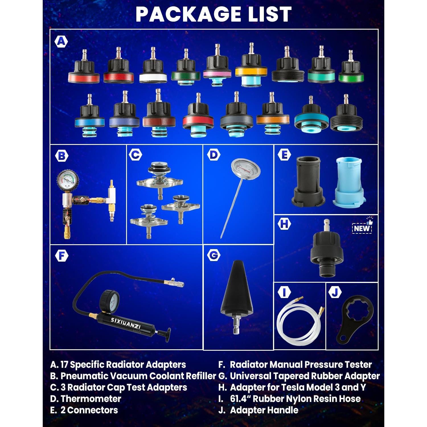 Kit de Prueba de Presión de Refrigerante SIXIWANZI 31 Piezas