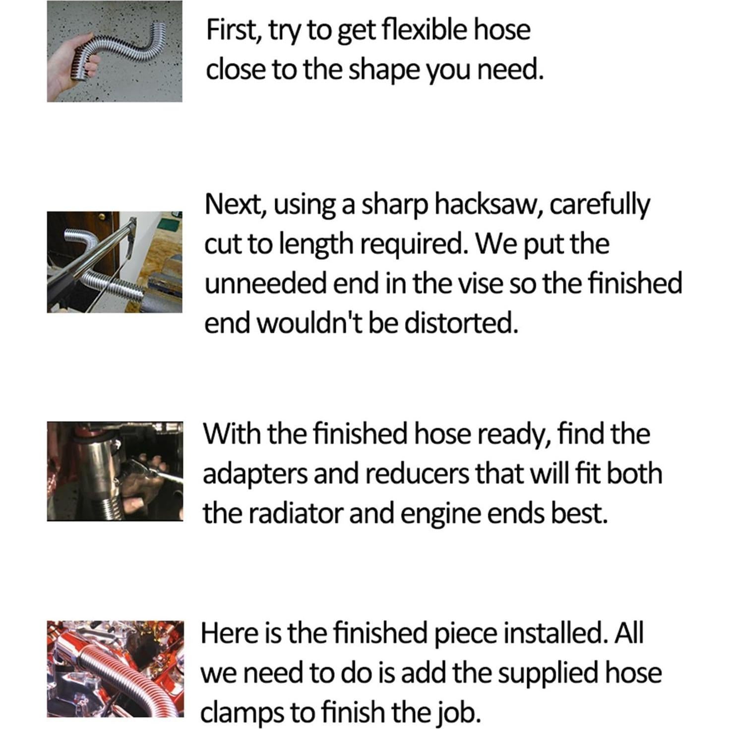 Kit Manguera Flexible Radiador Acero Inoxidable 121.92 cm BLACKHORSE-RACING