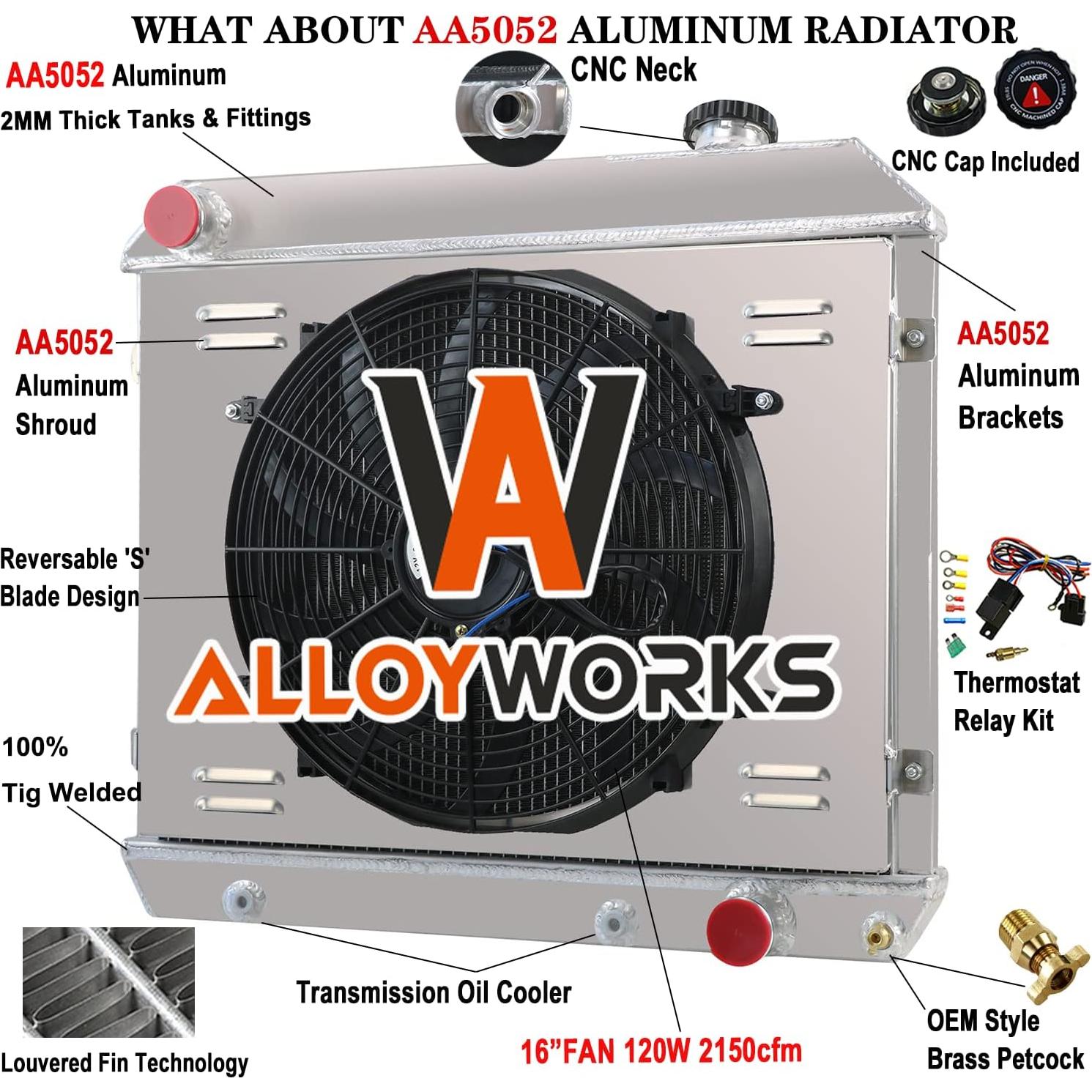 Radiador de Aluminio 4 Filas Alloyworks para Chevy C/K 63-66