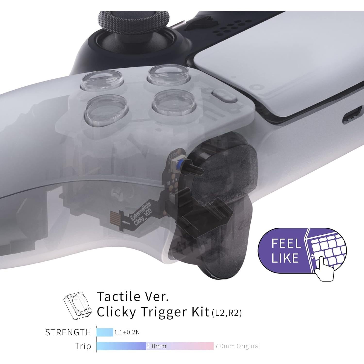 Kit de Gatillo Táctil Clicky eXtremeRate PS5 BDM-010/020