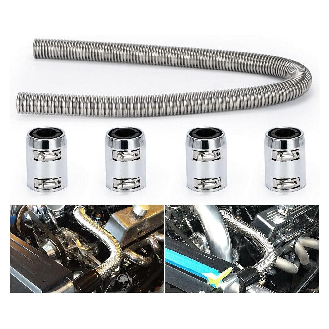 Kit de Manguera de Radiador Flexible WENJTP 121.92 cm Acero Inoxidable