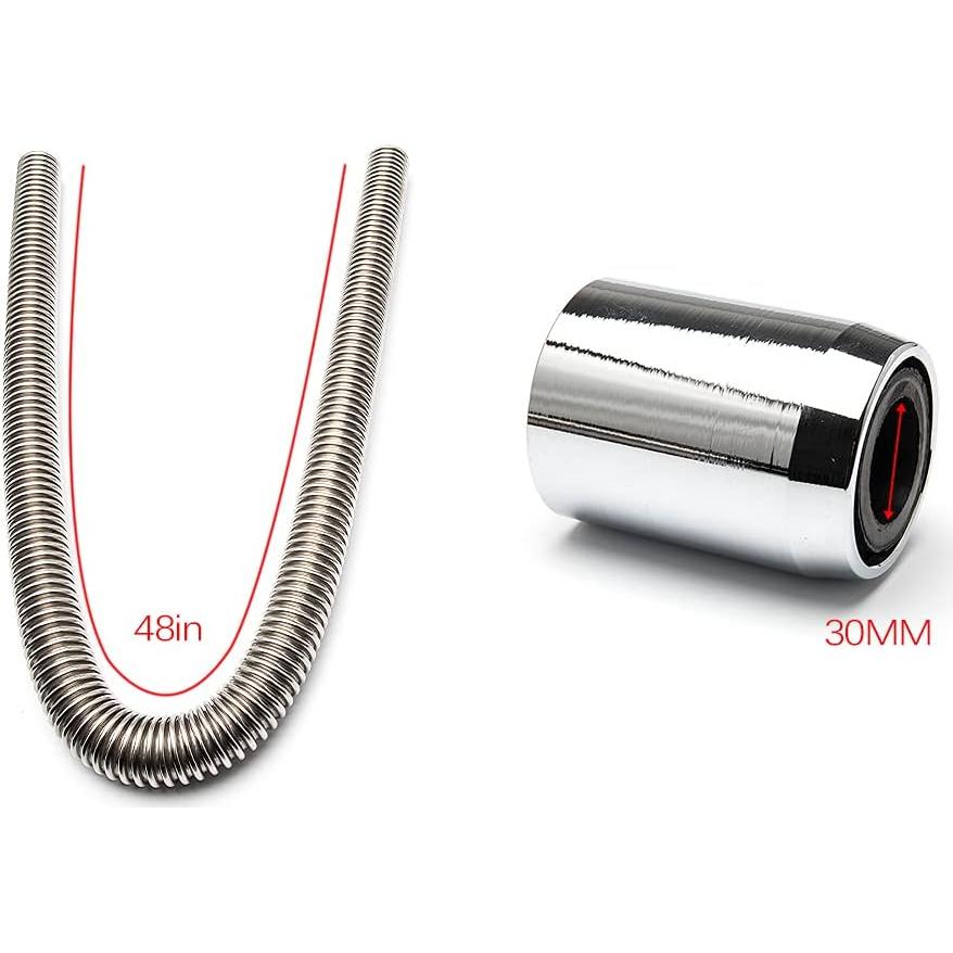 Kit de Manguera de Radiador Flexible WENJTP 121.92 cm Acero Inoxidable