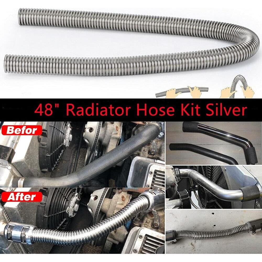 Kit de Manguera de Radiador Flexible WENJTP 121.92 cm Acero Inoxidable