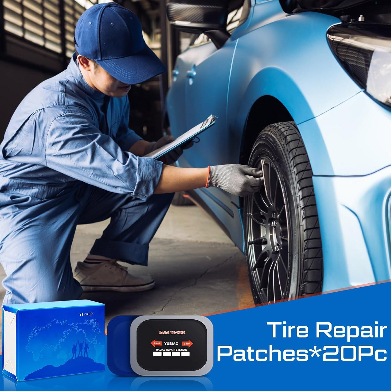 Kit de Parches para Neumáticos Tallew 60 Pcs 6.5x8 cm