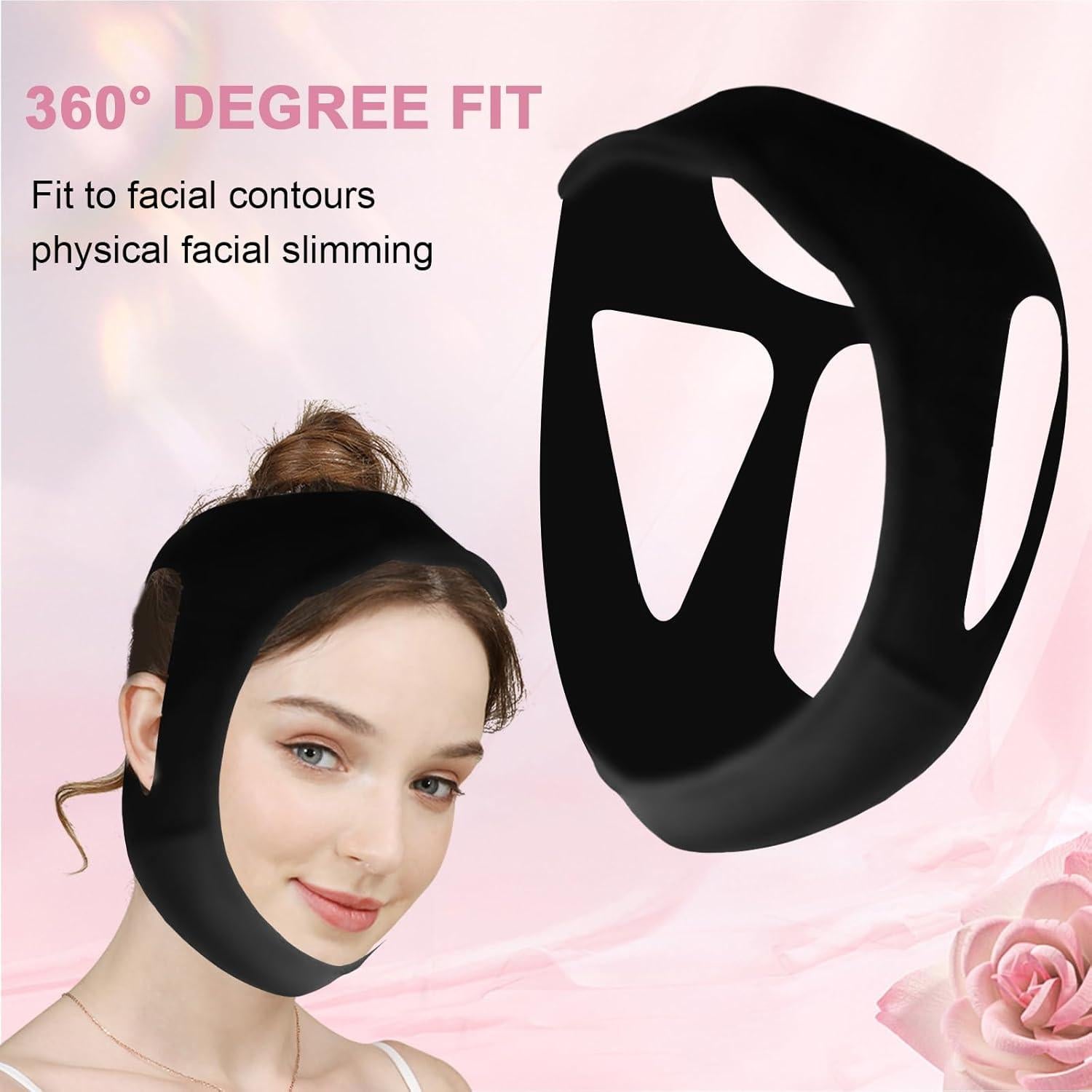 Correa para Barbilla Anti Ronquidos YZWONLY Negra Ajustable