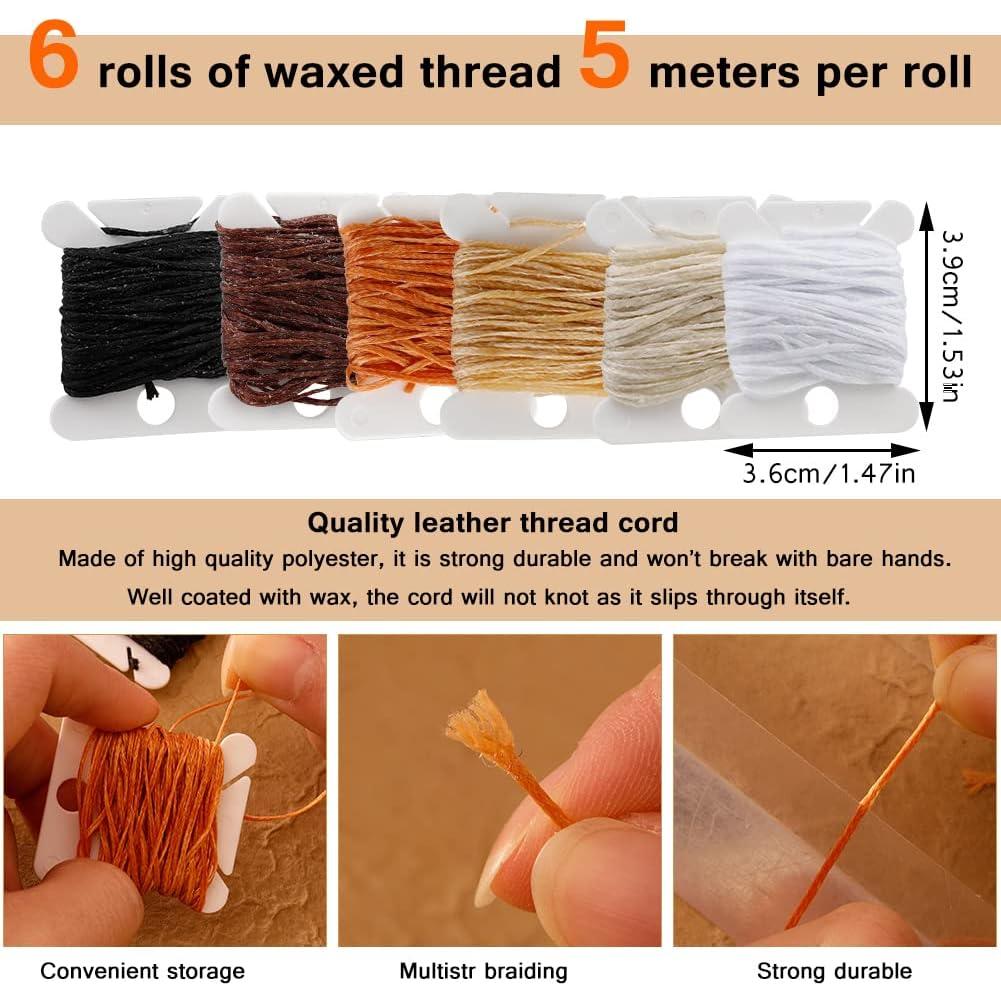 Kit de Costura de Cuero Tikjiua 59 Piezas con Hilo y Agujas