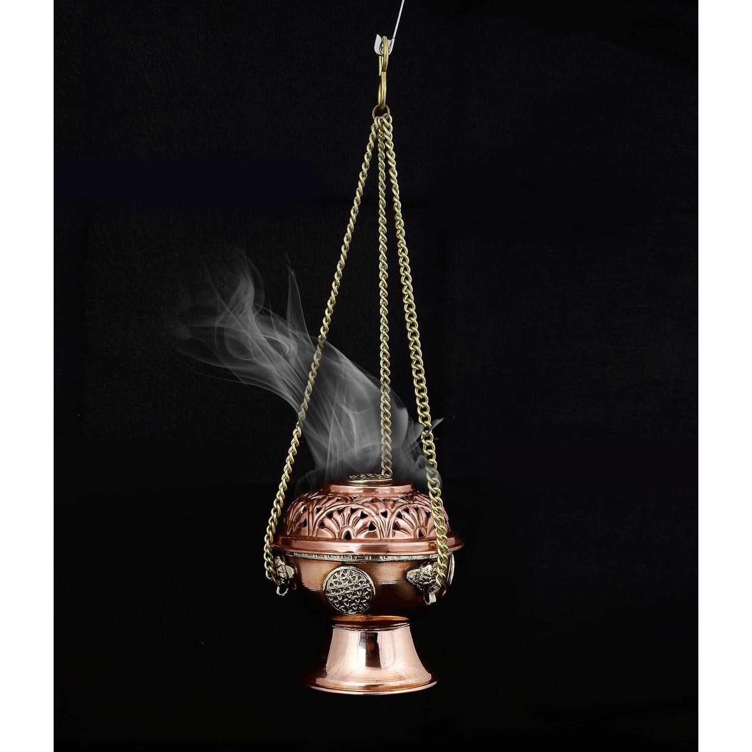 Soporte de Incienso de Cobre Indian Consigners con Cadena