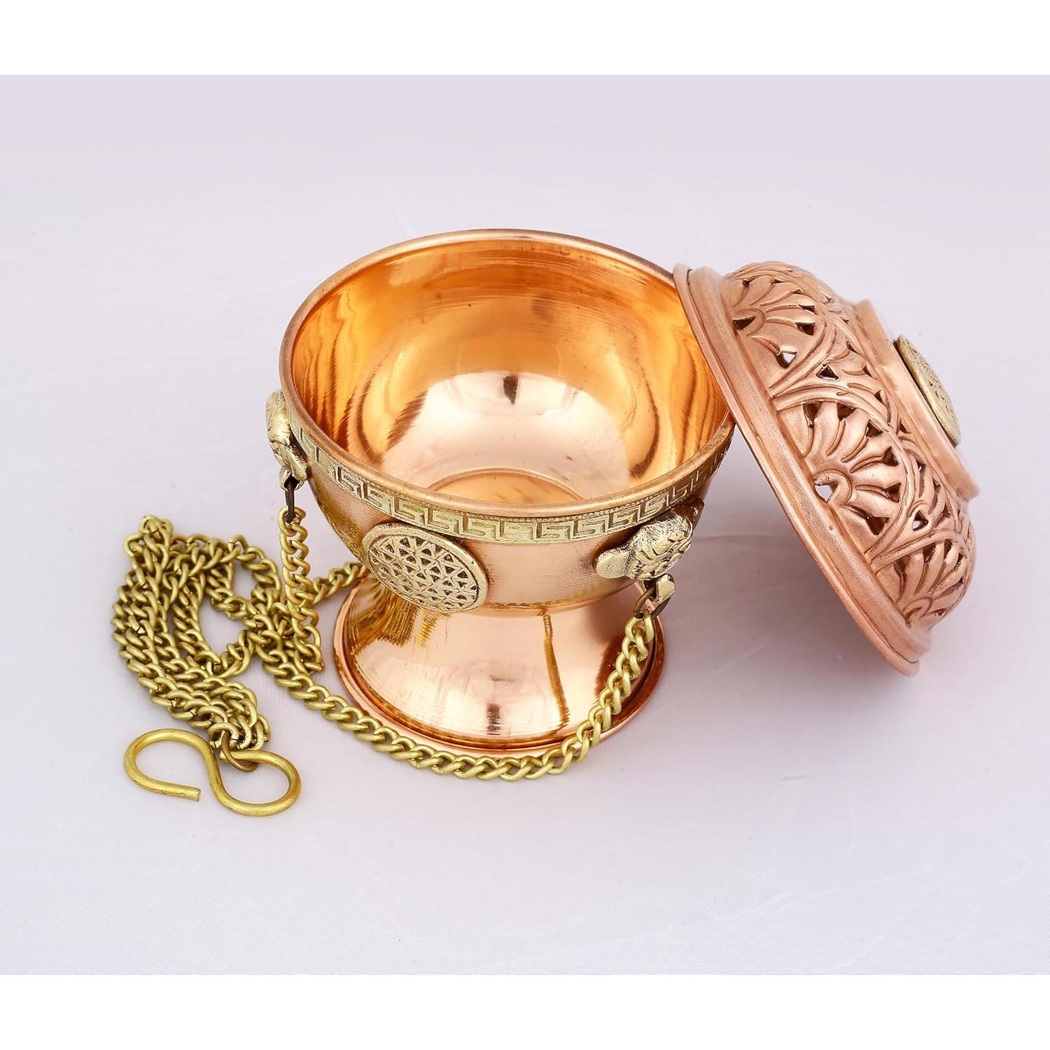 Soporte de Incienso de Cobre Indian Consigners con Cadena