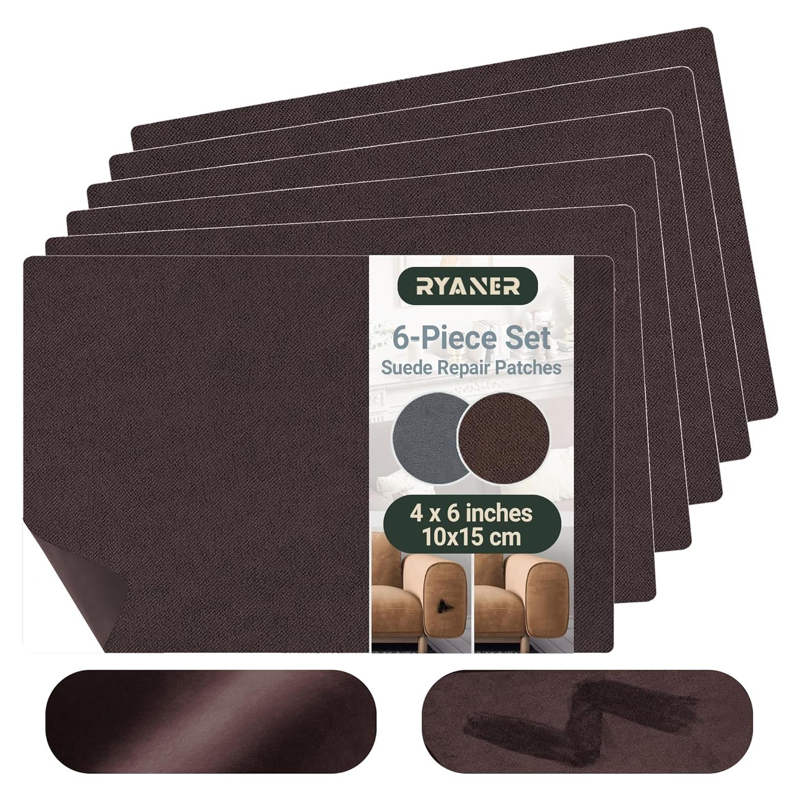 Parche de Reparación Autoadhesivo RYANER 10x15 cm Marrón Oscuro