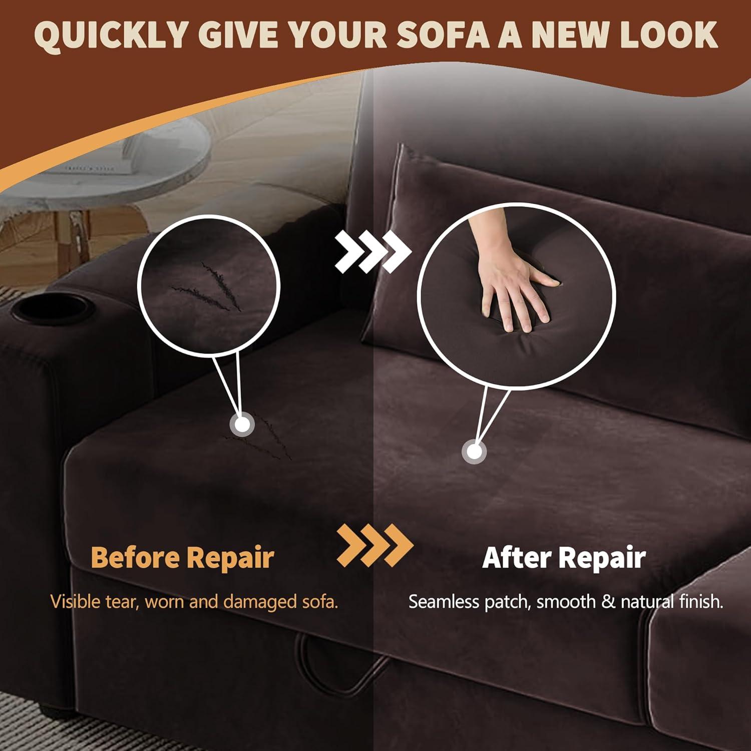 Parche de Reparación Autoadhesivo RYANER 10x15 cm Marrón Oscuro