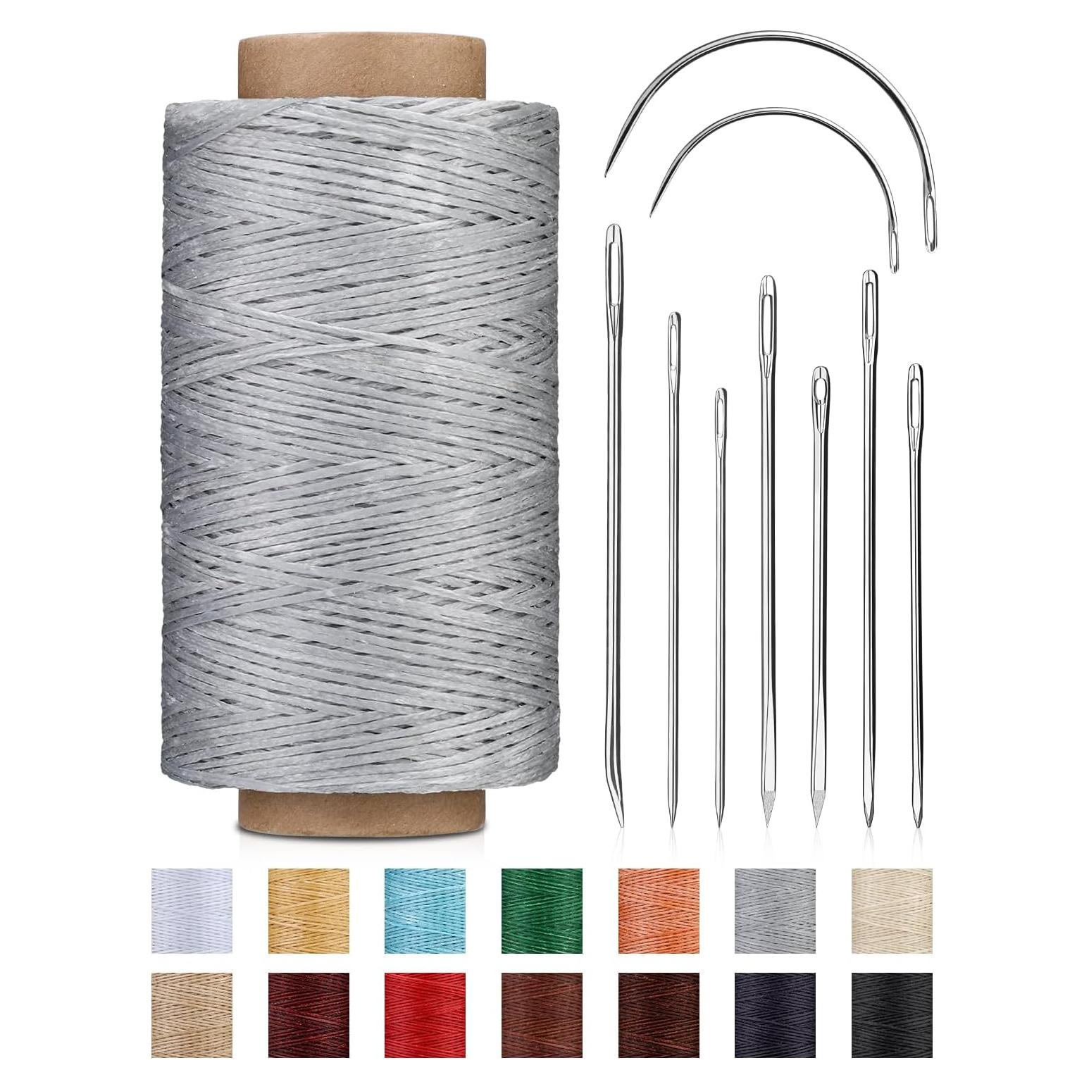 Hilo Encerado DIUDUS 199.6m + 9 Agujas de Coser para Cuero