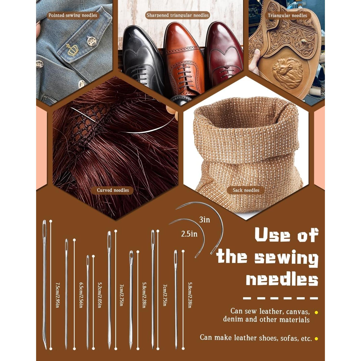 Hilo Encerado DIUDUS 199.6m + 9 Agujas de Coser para Cuero