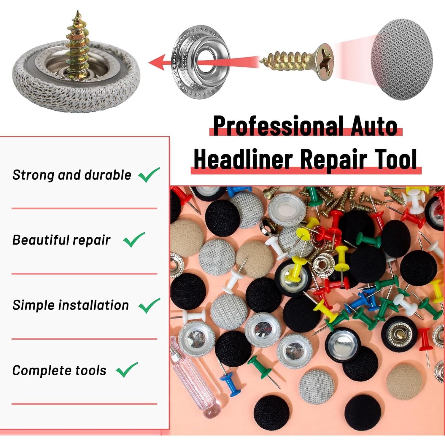 Kit de Reparación de Techo de Coche GOOSLA 65 Pcs Gris