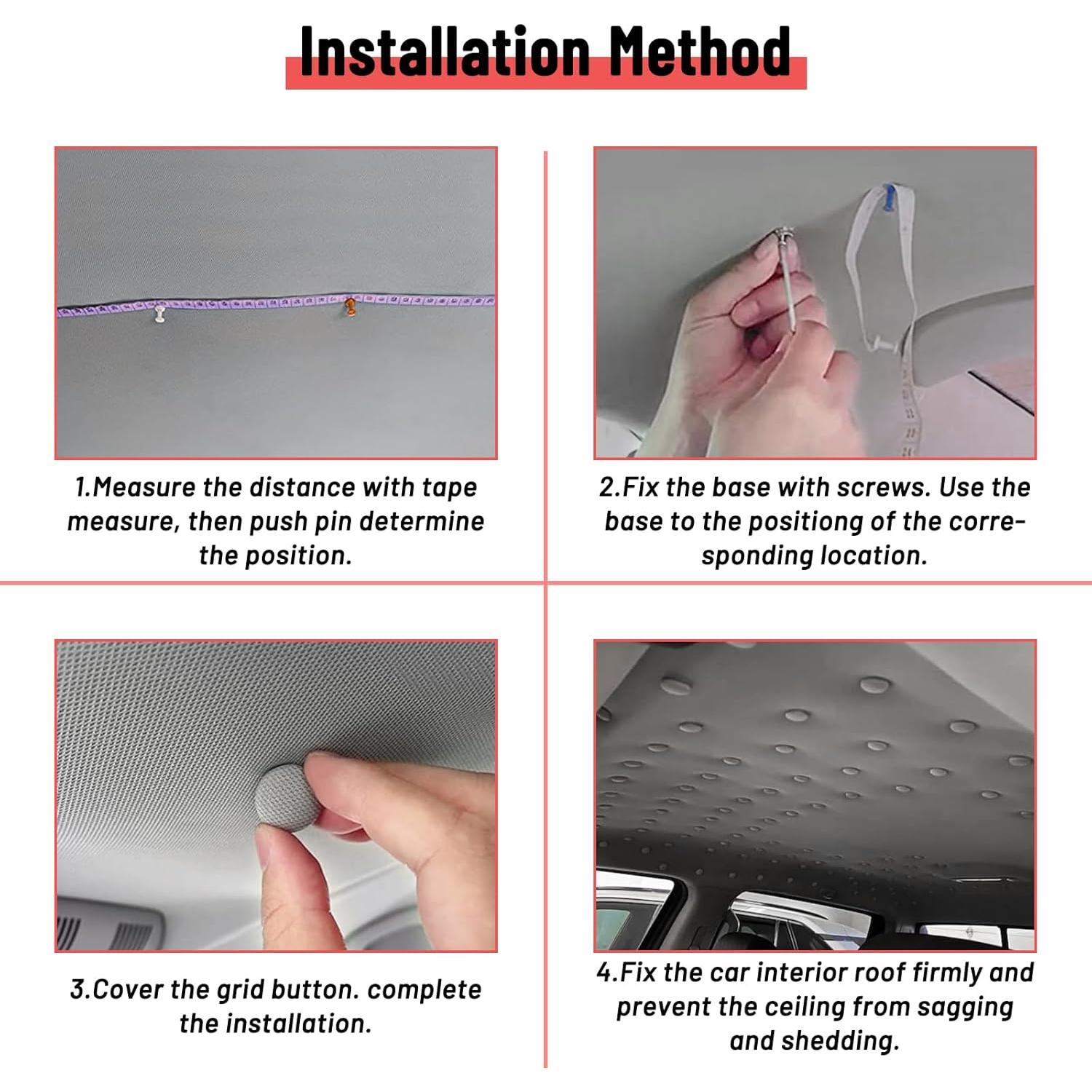 Kit de Reparación de Techo de Coche GOOSLA 65 Pcs Gris