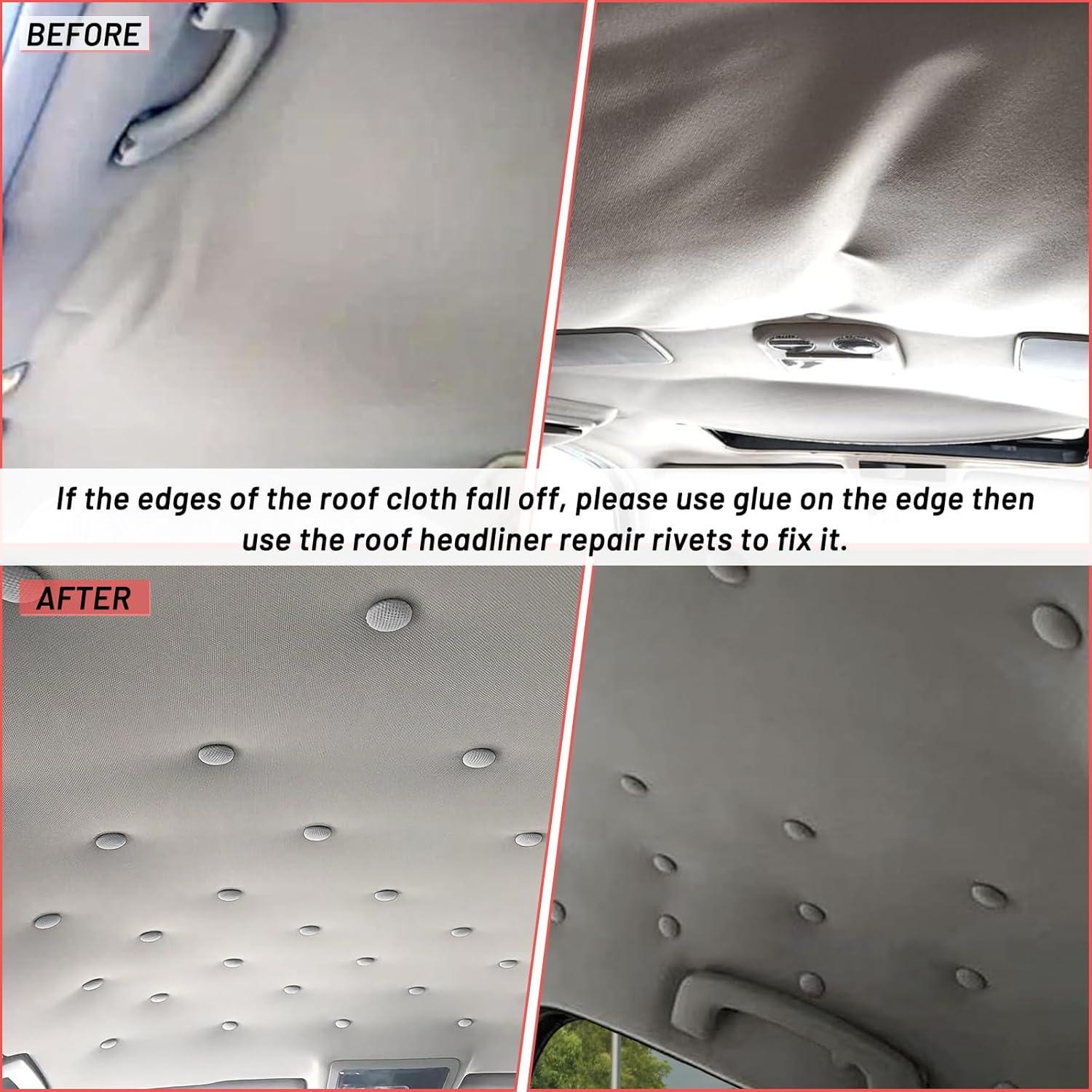 Kit de Reparación de Techo de Coche GOOSLA 65 Pcs Gris