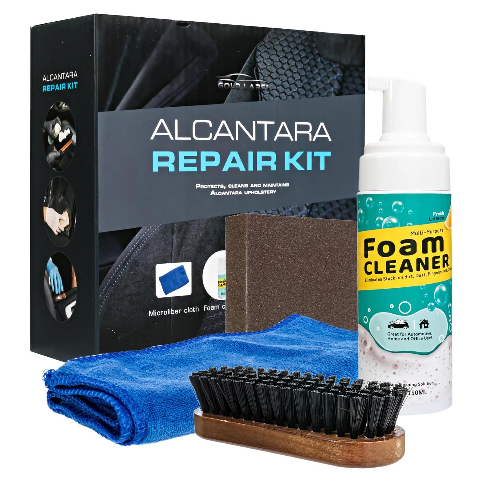 Kit de Limpieza Alcantara Gold Label - 5 Piezas para Autos