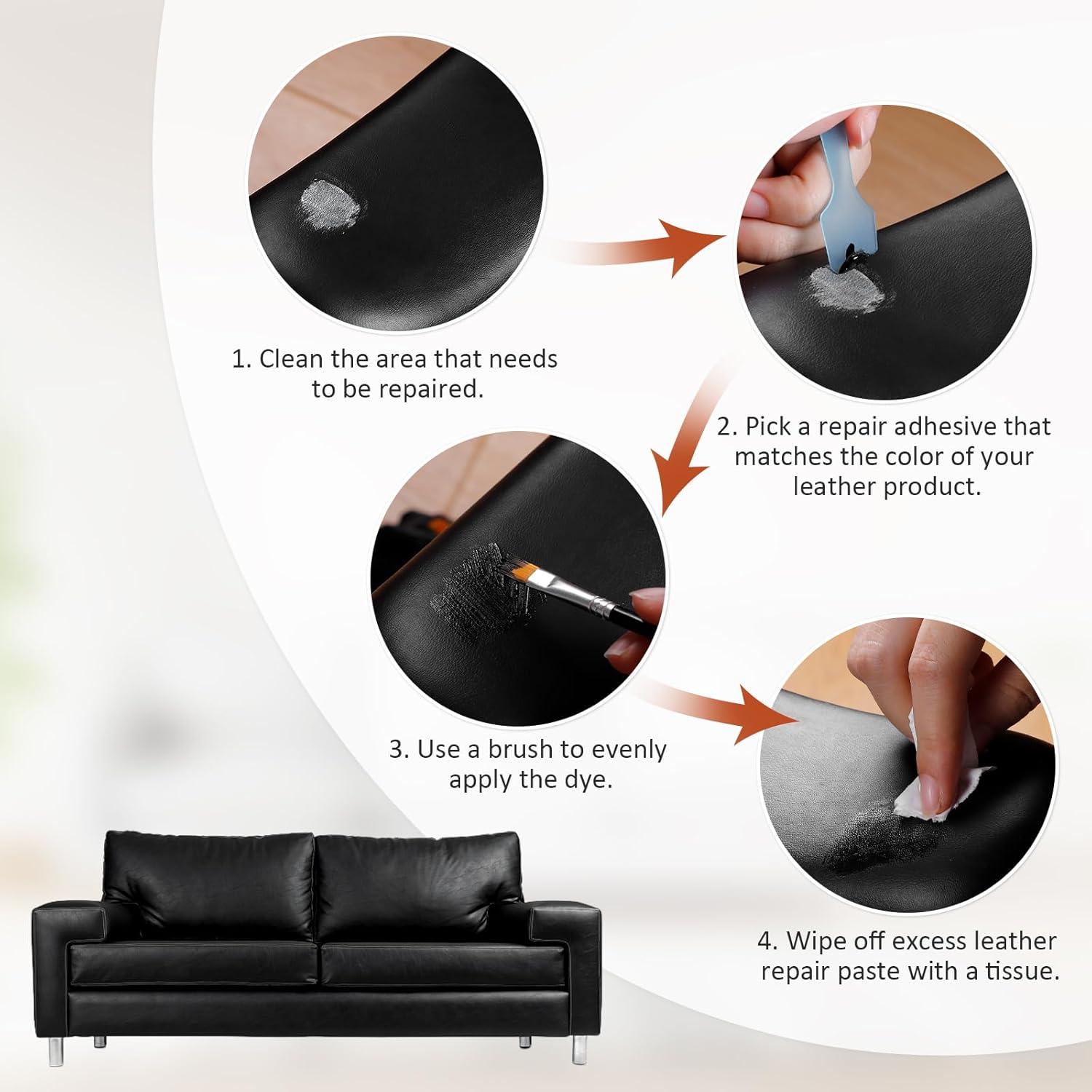 Kit de Reparación de Cuero DEWEL 4 Colores para Sofás y Autos