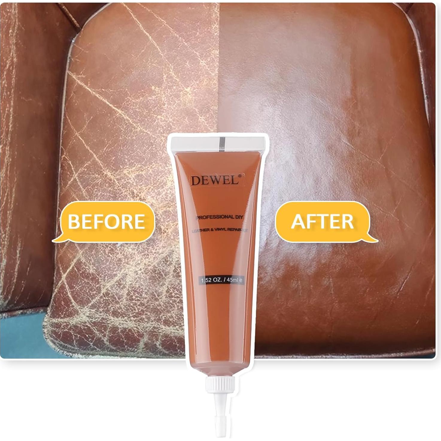 Kit de Reparación de Cuero DEWEL 4 Colores para Sofás y Autos