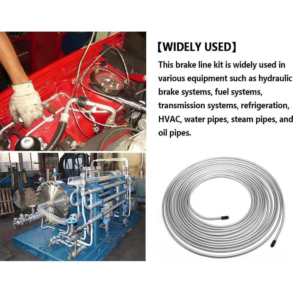 Kit de línea de freno IHOTDER 7.6m cobre zinc 16 accesorios