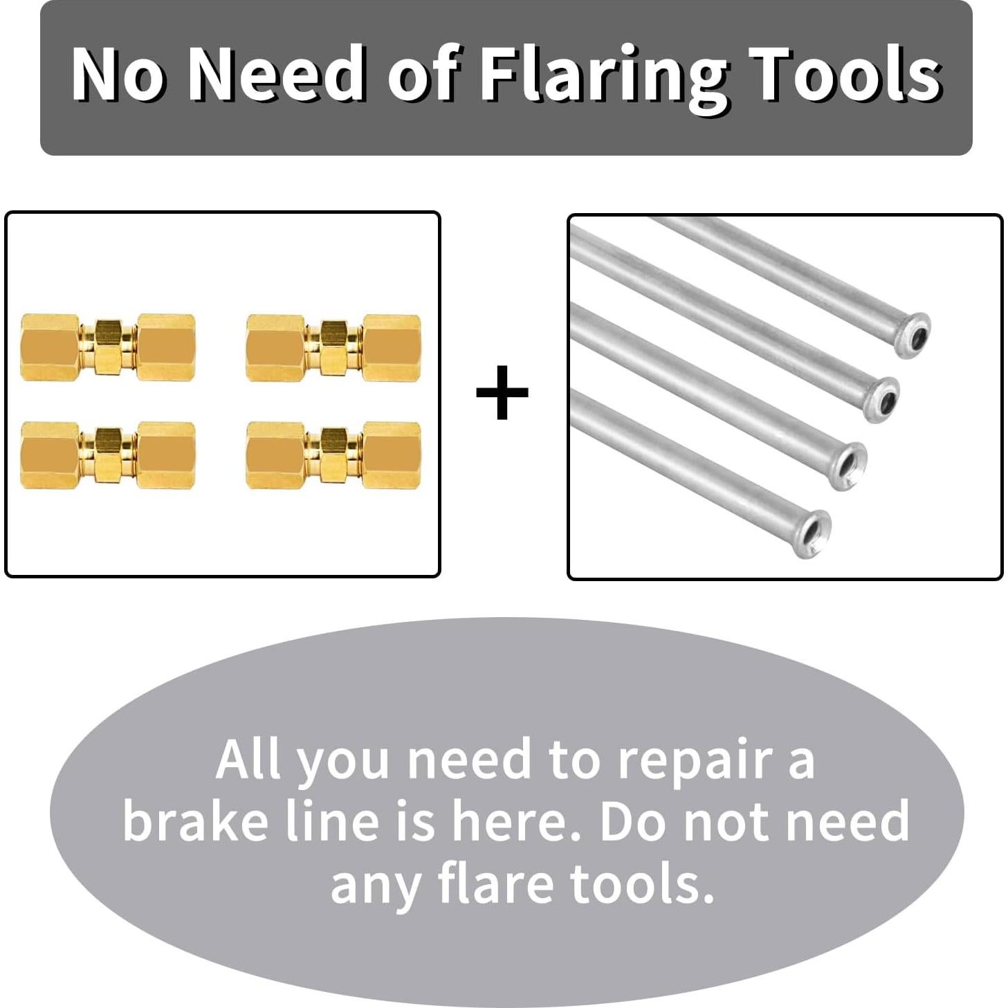 Kit de Reparación de Línea de Freno MuRealy 3/16" Acero Inoxidable
