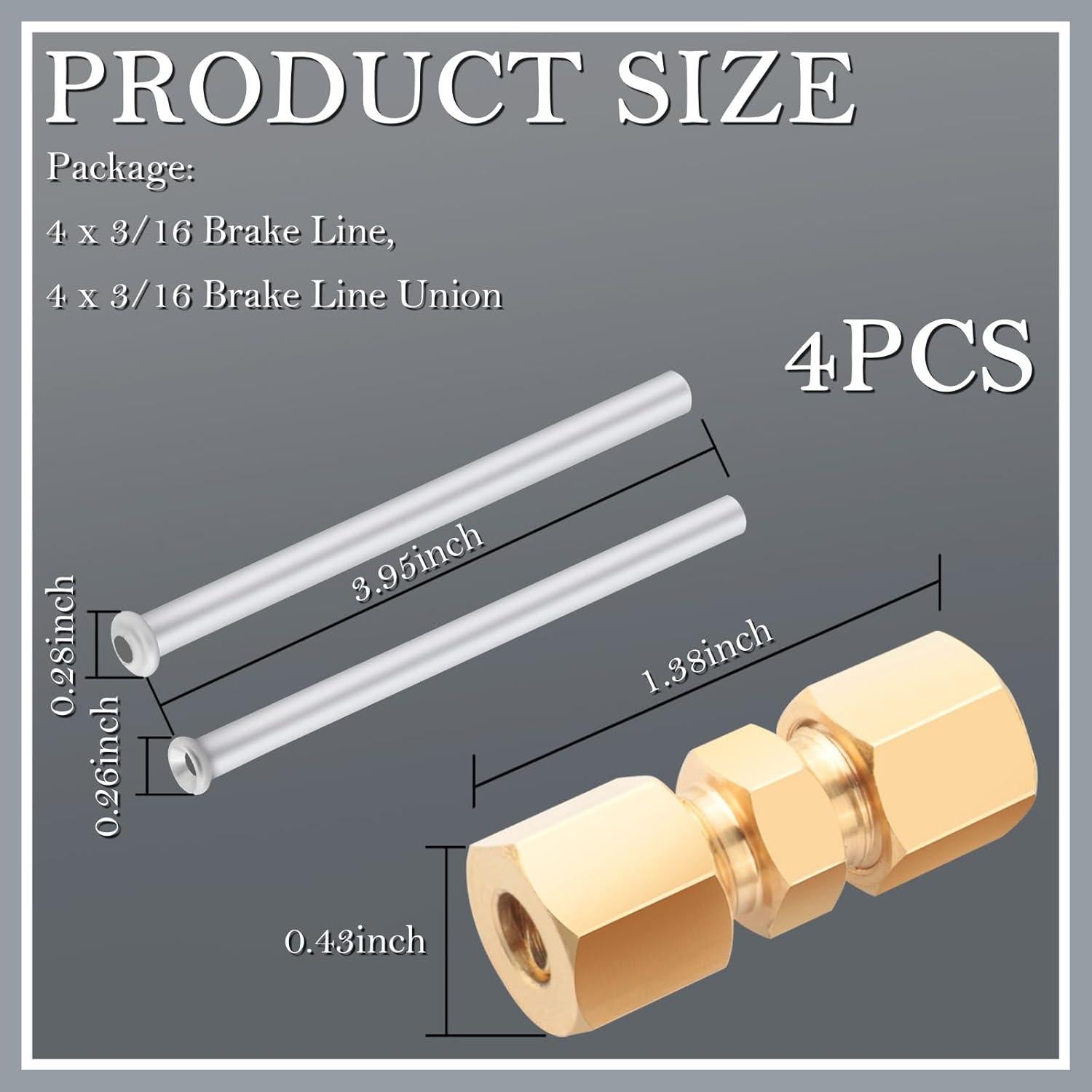 Kit de Conexiones de Líneas de Freno OFBAND 3/16 - 4 Piezas
