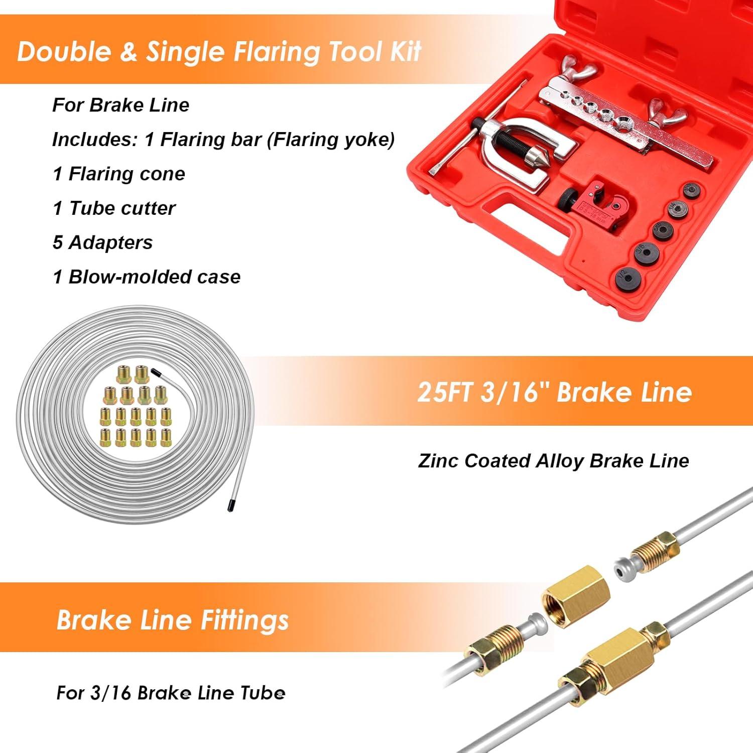 Kit de Línea de Freno 7.62m Eoppen 3/16" con Herramientas