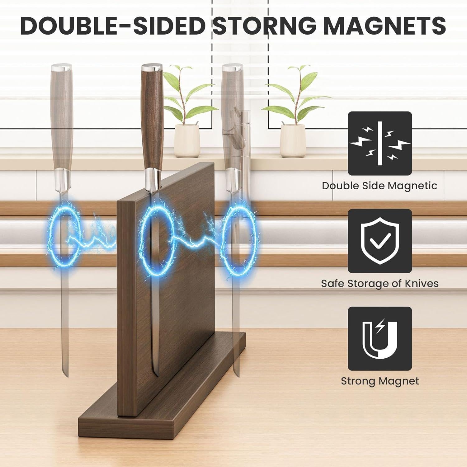 Soporte Magnético para Cuchillos THMINS de Madera 43x24.8cm