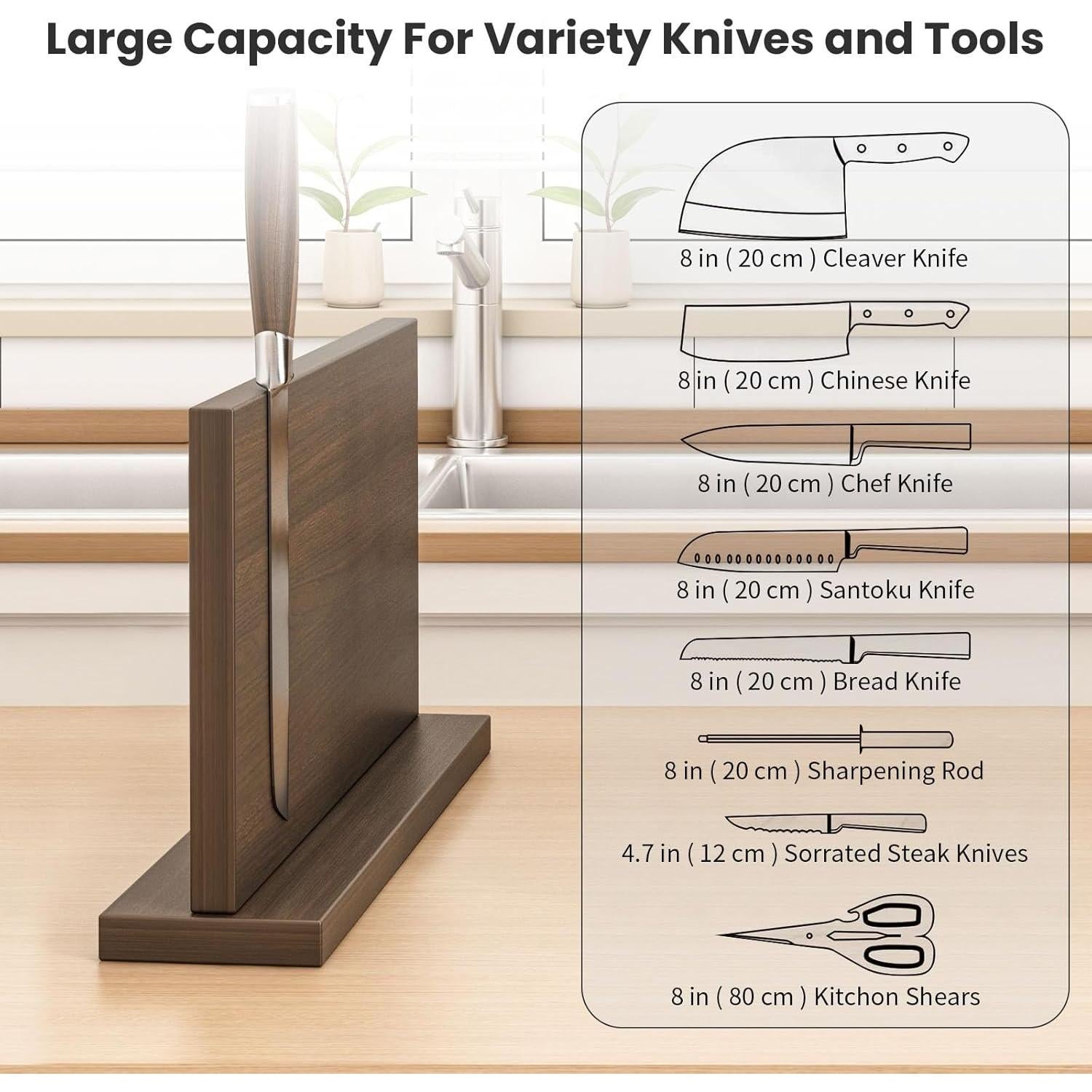 Soporte Magnético para Cuchillos THMINS de Madera 43x24.8cm