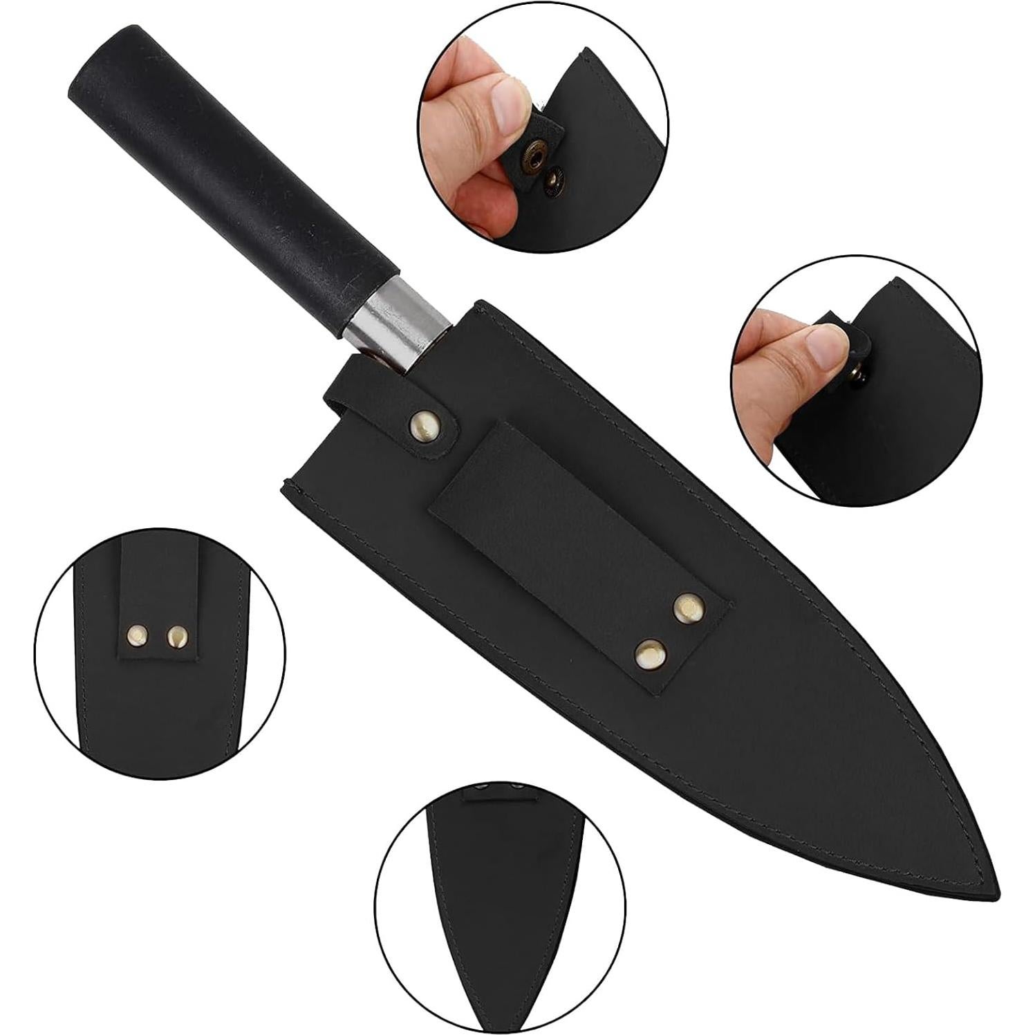 Funda de cuchillo de cuero Qchengsan 20.8x5.6cm para chef