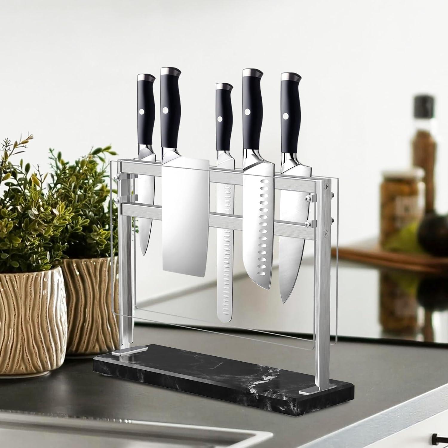 Soporte Magnético para Cuchillos YIIYIIN con Base de Mármol