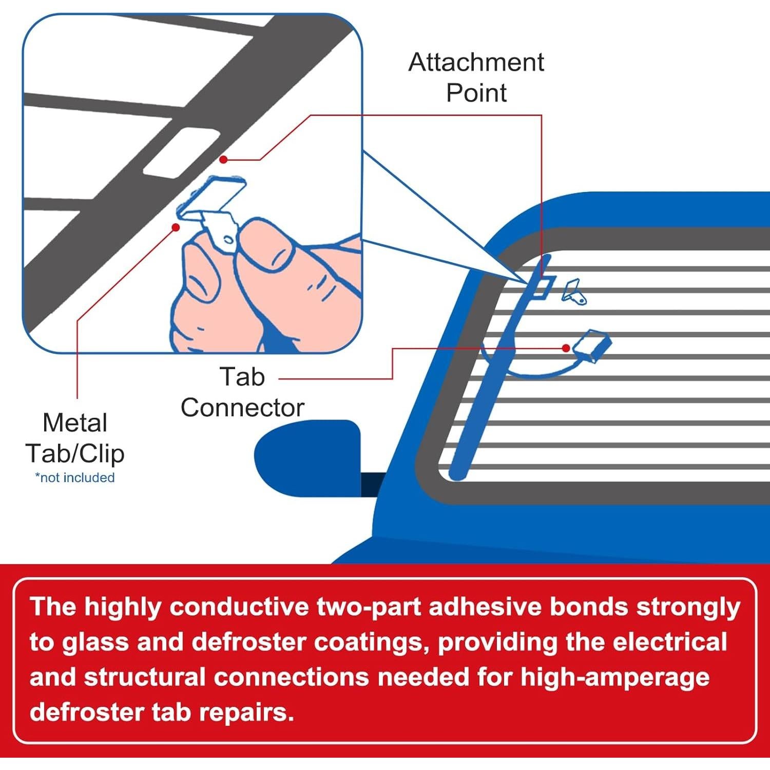 Kit de Reparación de Adhesión de Pestañas del Desempañador Beishiya