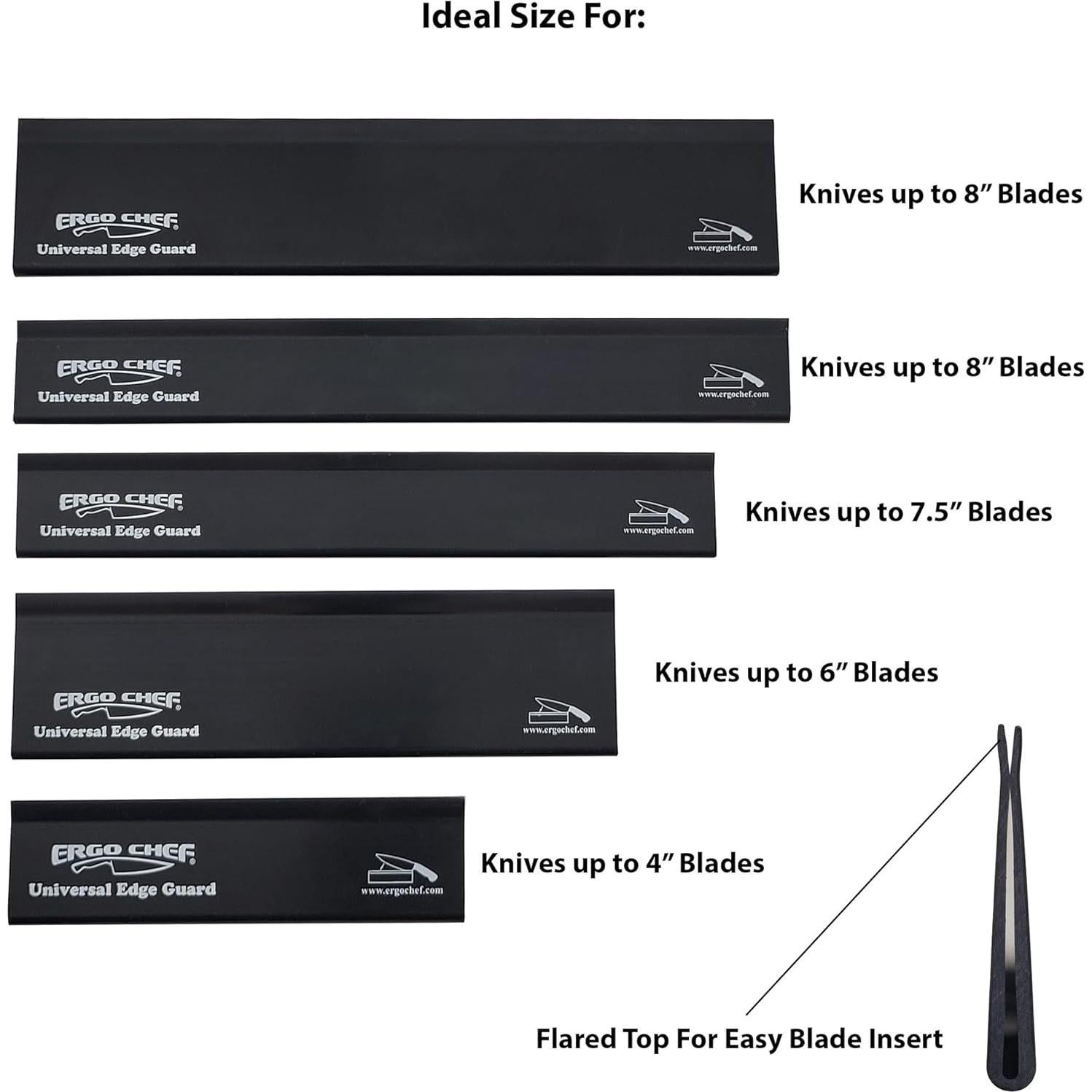 Conjunto de Protectores de Cuchillos Ergo Chef 5 Piezas Negro