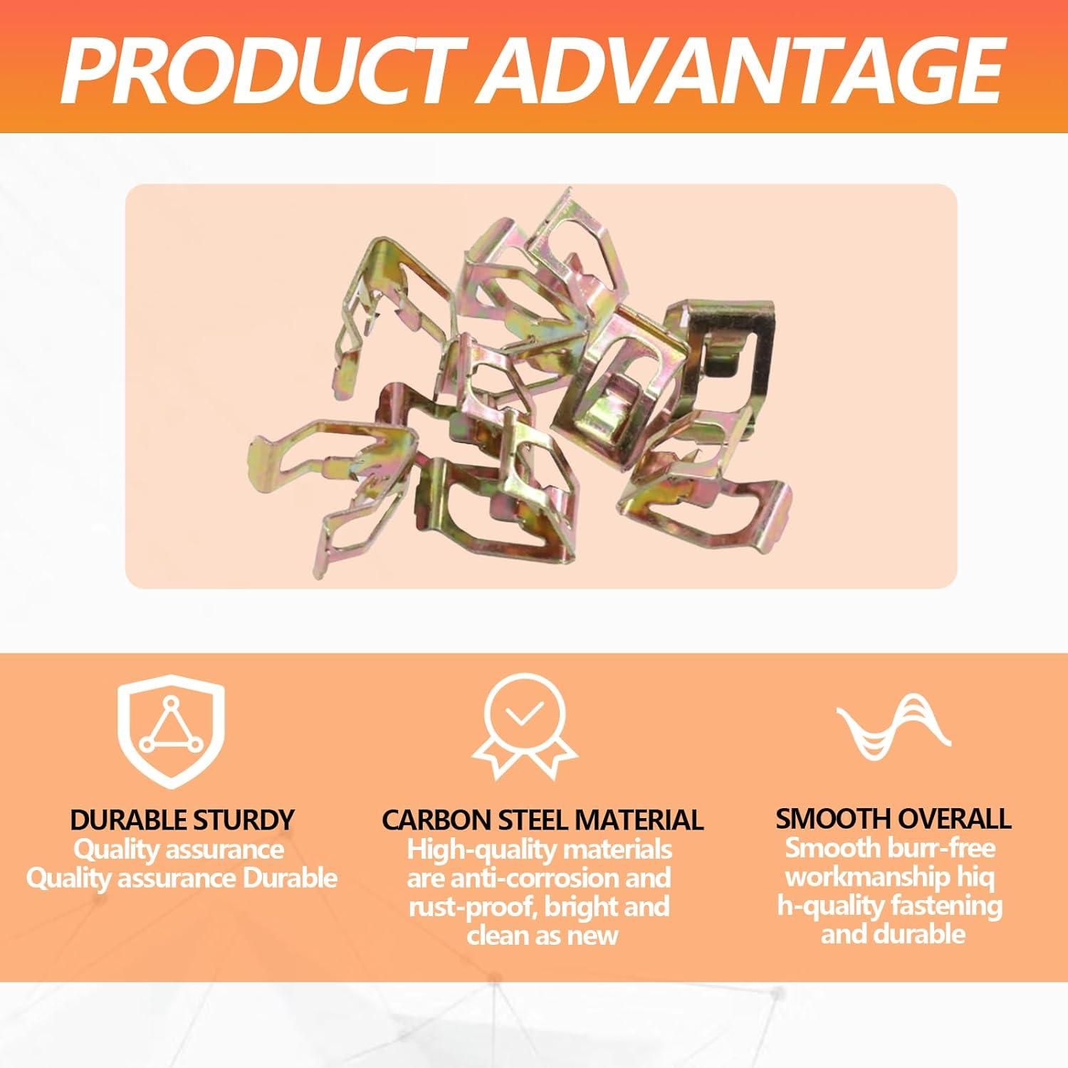 Kit 270 Pcs Clips de Resorte Metal U-Clip BSAMZO para Auto